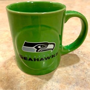 NFL Seattle Seahawks Logo Sculpted Ceramic Coffee Mug Tea Cup 11 oz Lime Green
